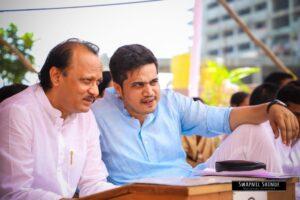 Deputy Chief Minister Ajit Pawar with MLA Rohit Pawar