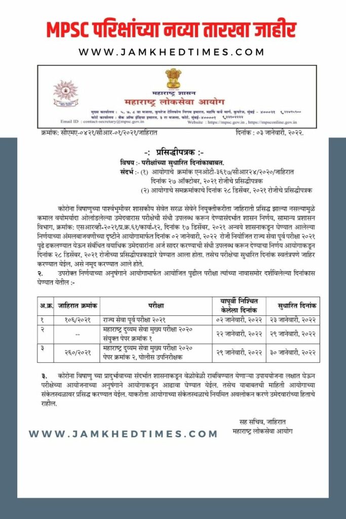 MPSC Exam 2022