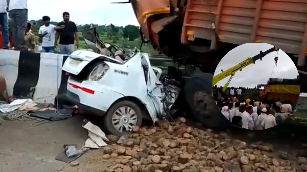 BREAKING, Eicher Tempo-Swift car accident near Patoda, six killed on the spot in patoda accident