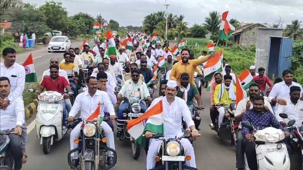 mla Ram Shinde's tiranga bike rally is discussed in Maharashtra