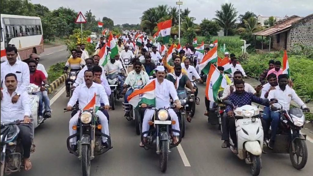 mla Ram Shinde's tiranga bike rally is discussed in Maharashtra