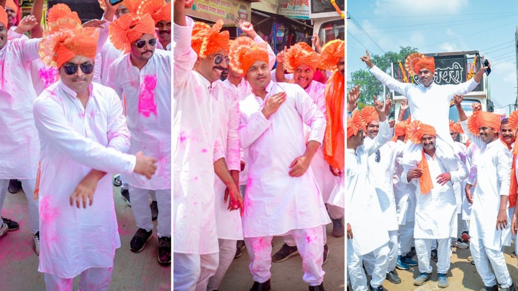 Jamkhed Police's Manmurad Dance to DJ's Beats, Ganesh Immersion Procession of Jamkhed Police Station Attracted the Attention of Jamkhedkars, Ganesh visarjan 2022, ganeshotsav 2022,