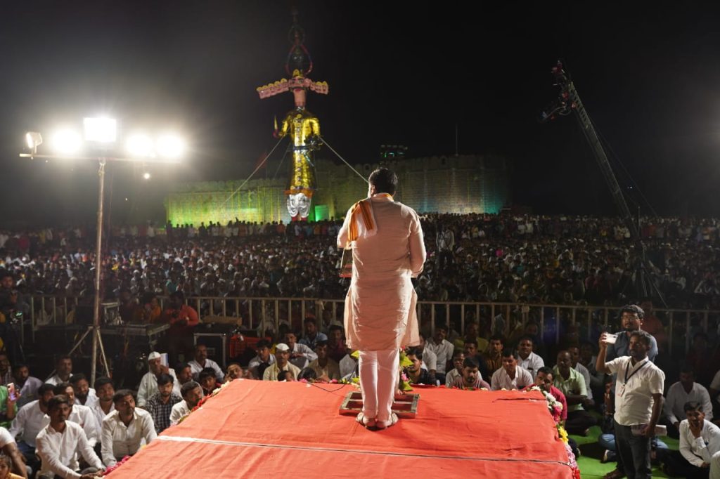 Exclusive moments from Maharashtra's biggest Ravan Dahan Sohla, kharda ravan dahan sohla 2022, rohit pawar news today 