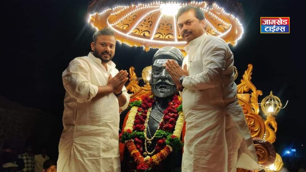 Karjat's Shiv Jayanthi procession came to constituency in discussion, drumming MLA Prof. Ram Shinde participated in Shiv Jayanti procession, Shiv Jayanti 2023 news,