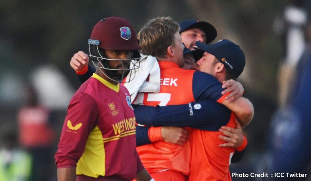 icc world cup qualifiers 2023 netherlands beats former world champion west indies in super over