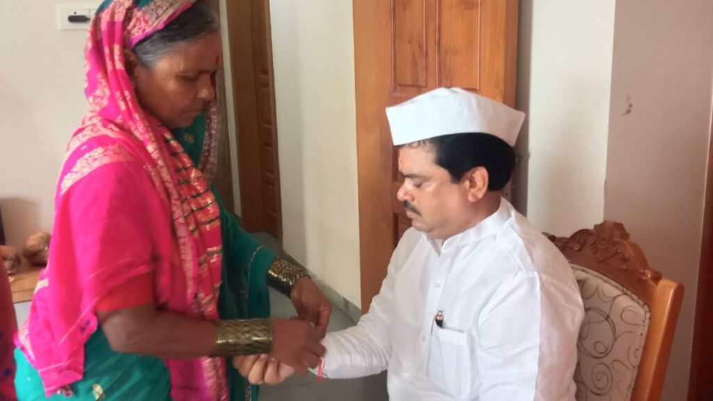 MLA Prof. Ram Shinde celebrated Raksha Bandhan with his beloved sisters
