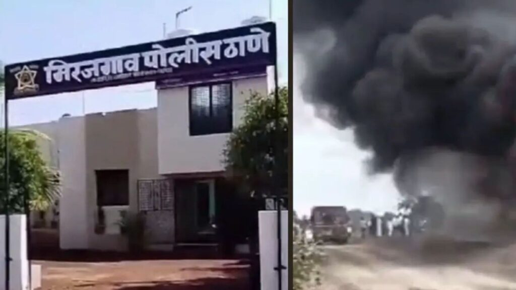 Shocking, Migrant laborers were beaten and dumper was set on fire, Ruigvhan, Aadhalgaon, cases were registered against three for attempting to kill,There was excitement in Karjat taluka, Mirajgaon Police Station,  