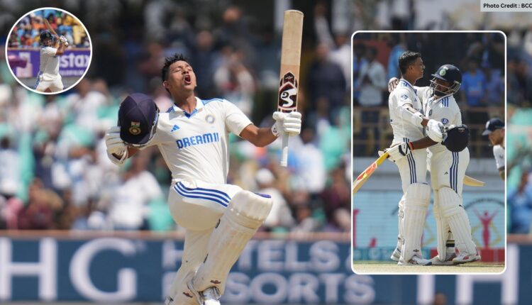 Yashasvi Jaiswal and Sarfaraz Khan's Sunday blast, Jaiswal's explosive double century, Khan's half-century, strong challenge of 553 runs for victory against England by india,