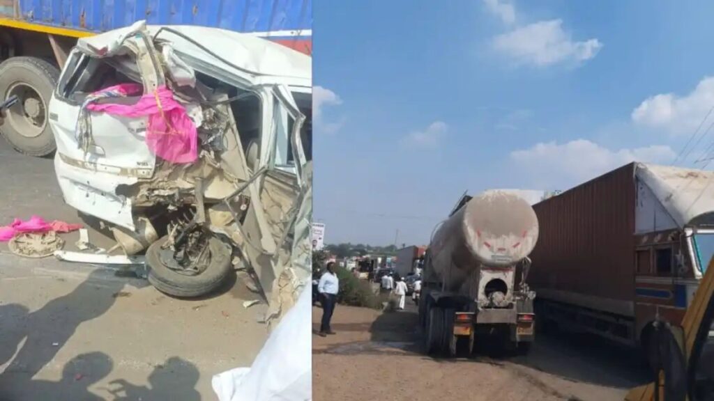 chakan shikrapur road accident today, breking news, 10 to 15 people were blown up by speeding container on Chakan Shikrapur road, the thrill of the shaking container, one person died and many others were injured in terrible accident,