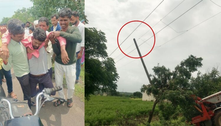 Terrible accident while installing electricity poles, worker dies due to electric shock, incident in Anandwadi area, jamkhed kharda news today,