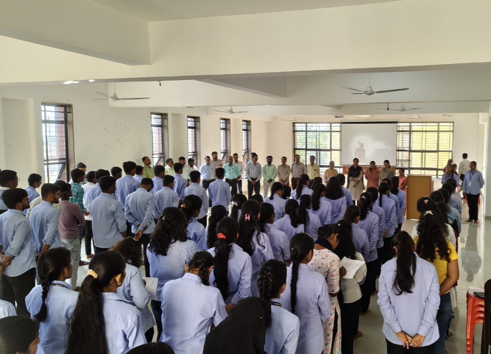 On the occasion of 150th anniversary of the Vande Mataram song, grand group singing and patriotic slogans filled premises at Halgaon Agricultural College, 