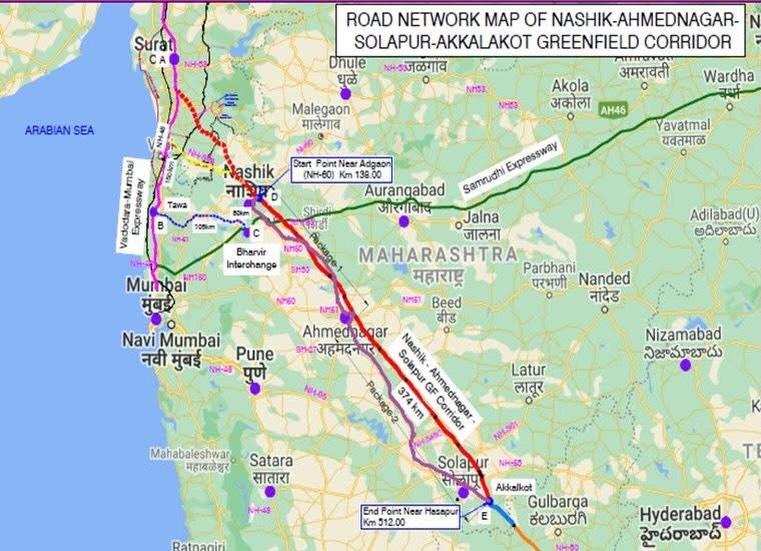 nashik solapur akkalkot corridor, 6-lane greenfield expressway pass through Ahilyanagar district, Centre approves Rs 19,142 crore project, boosts Surat-Chennai high-speed corridor,