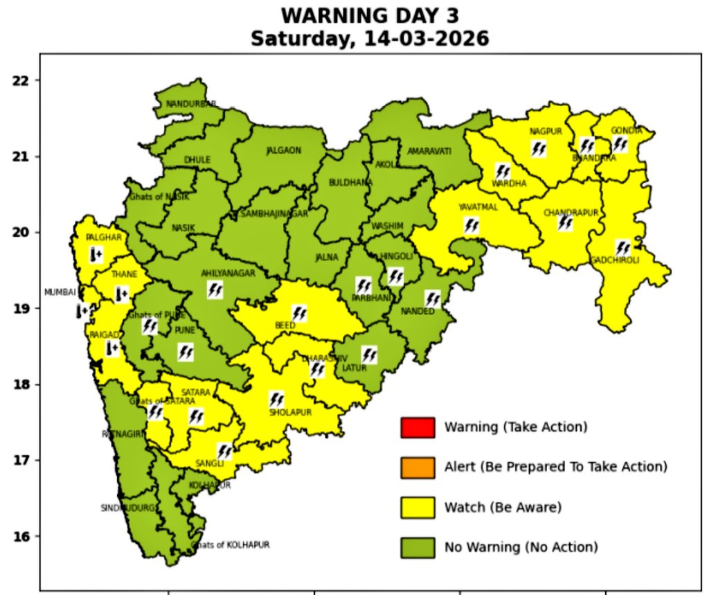 maharashtra weather alert hailstorm 4 days danger 2026